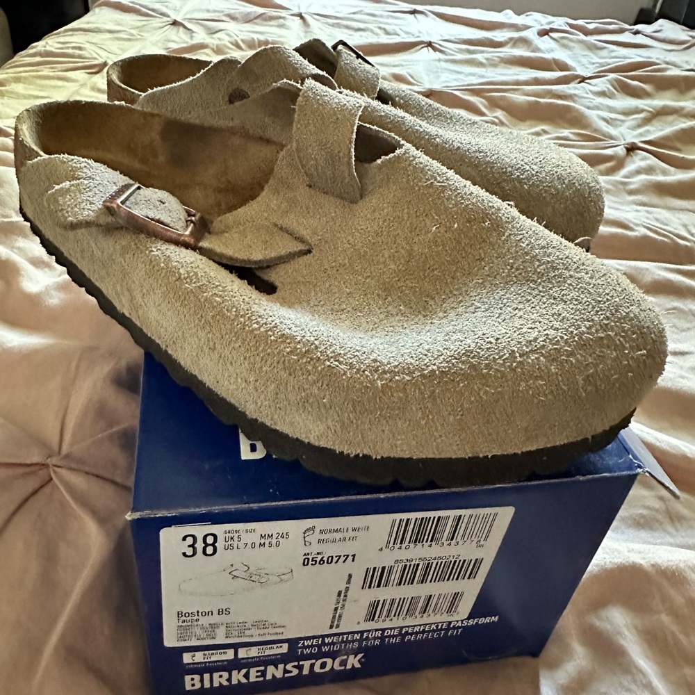 Birkenstock ‘Boston’ Taupe 38